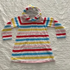 Hanna Anderson terry swim cover up size S, rainbow striped.